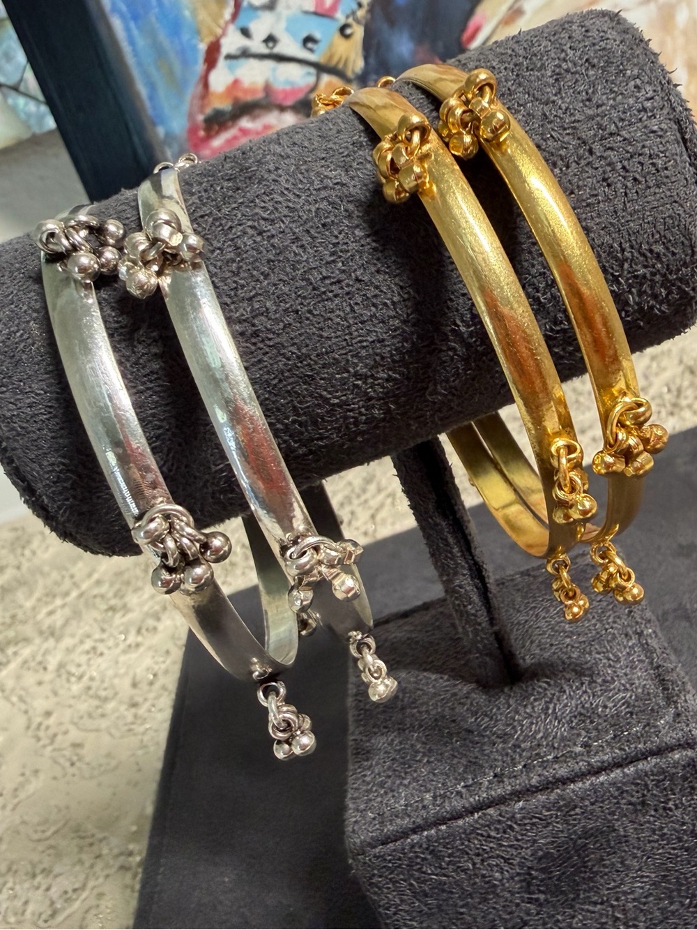 Silver and gold 925 bangles